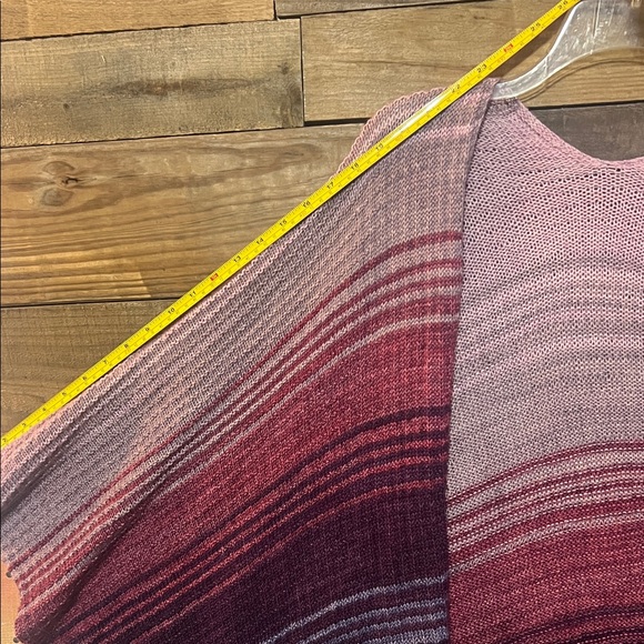 Gradient Striped Knit Open Front Knit Blanket Wrap/Poncho - Picture 8 of 13